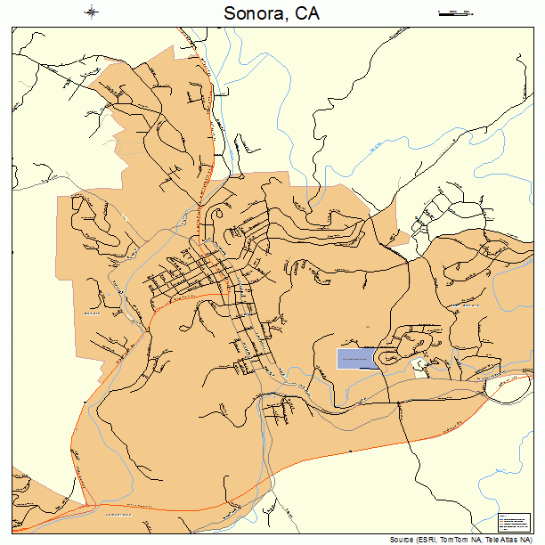 Sonora, CA street map