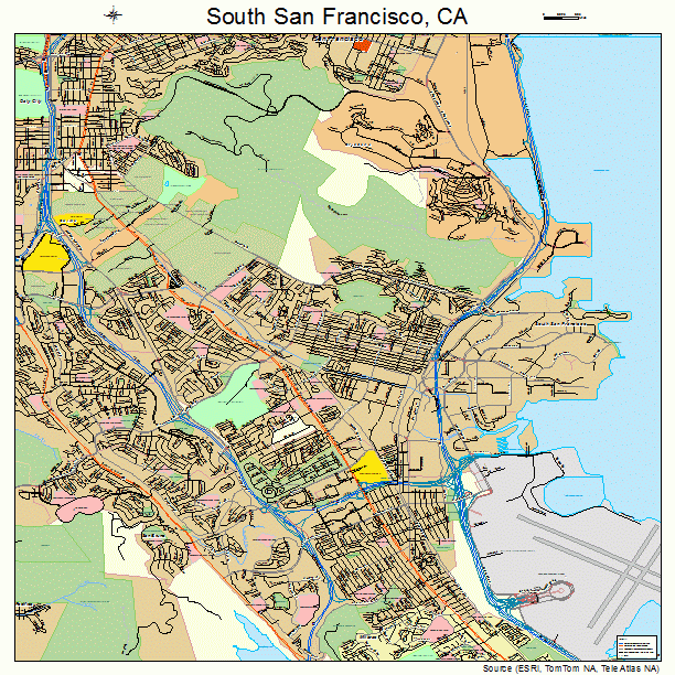 South San Francisco, CA street map