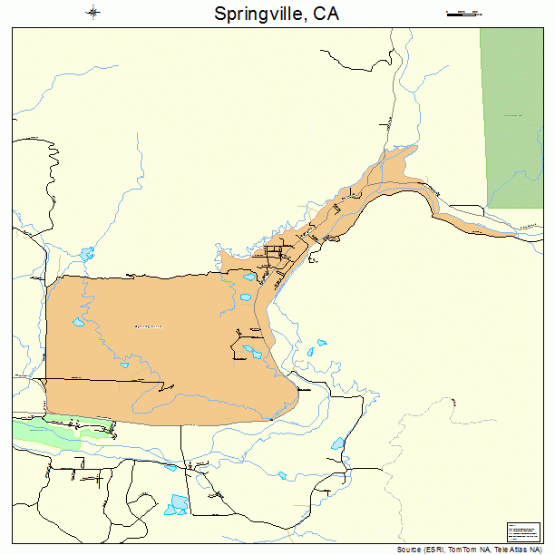 Springville, CA street map