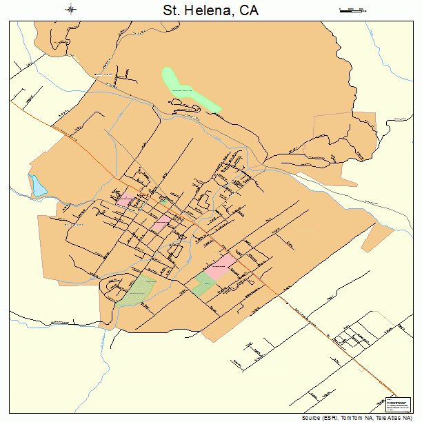 St. Helena, CA street map