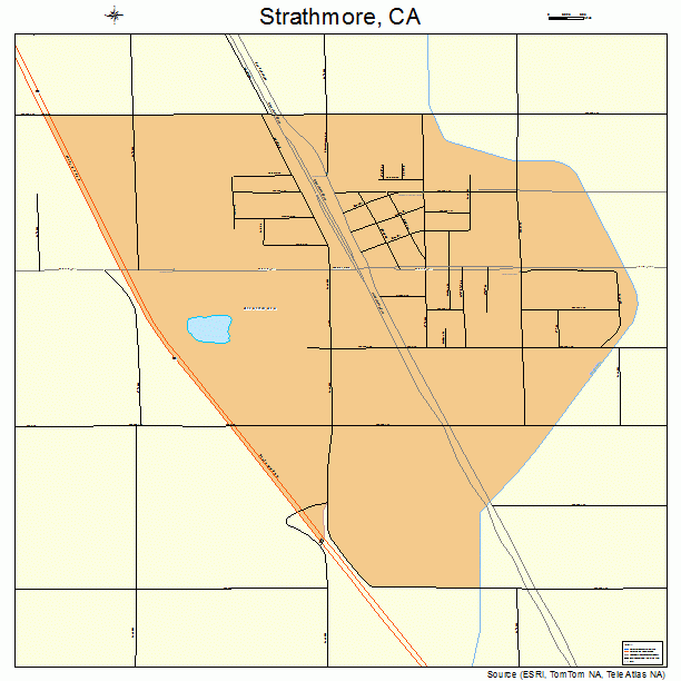 Strathmore, CA street map