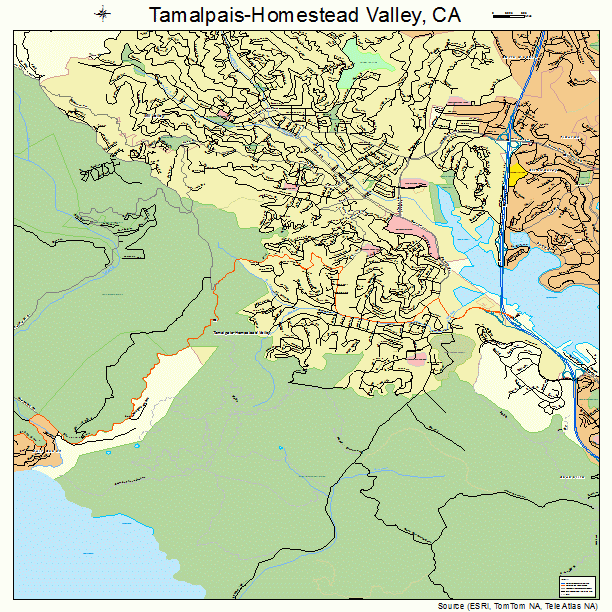 Tamalpais-Homestead Valley, CA street map