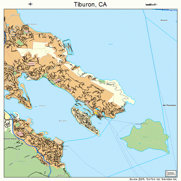 Tiburon, CA street map