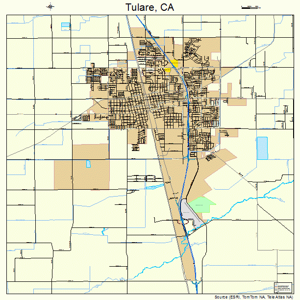 Tulare, CA street map