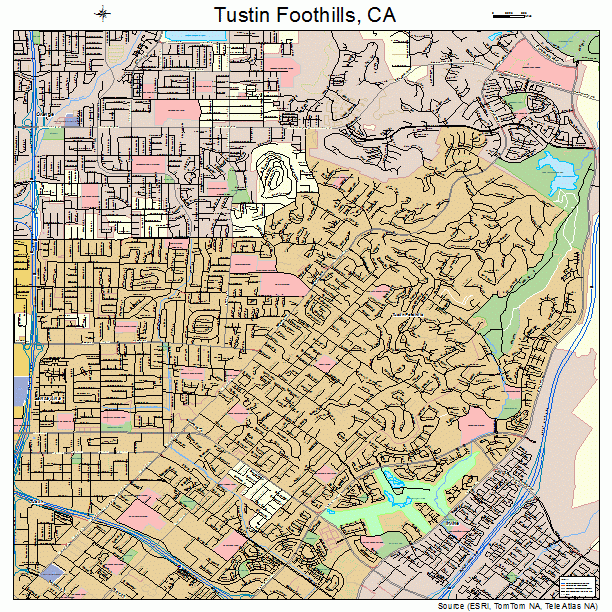 Tustin Foothills, CA street map