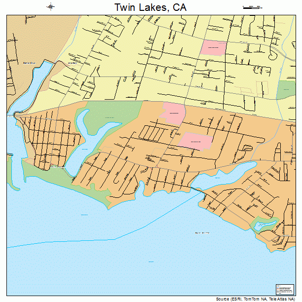 Twin Lakes, CA street map