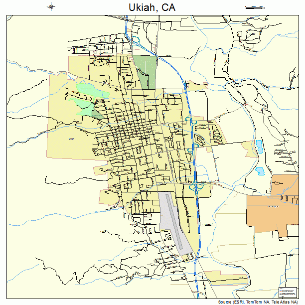 Ukiah, CA street map