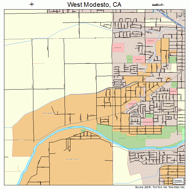 West Modesto, CA street map