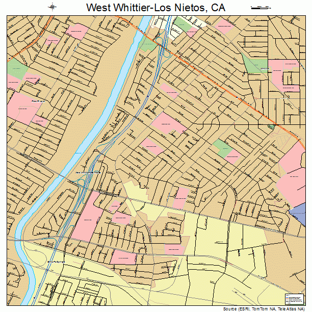 West Whittier-Los Nietos, CA street map