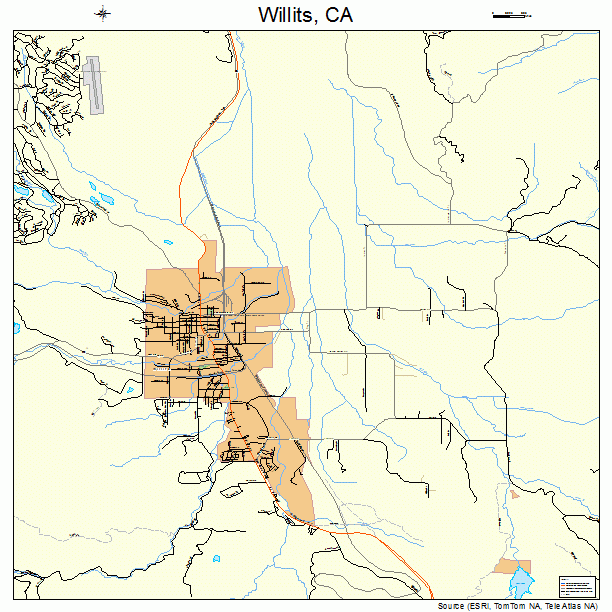 Willits, CA street map