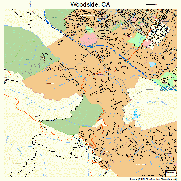 Woodside, CA street map