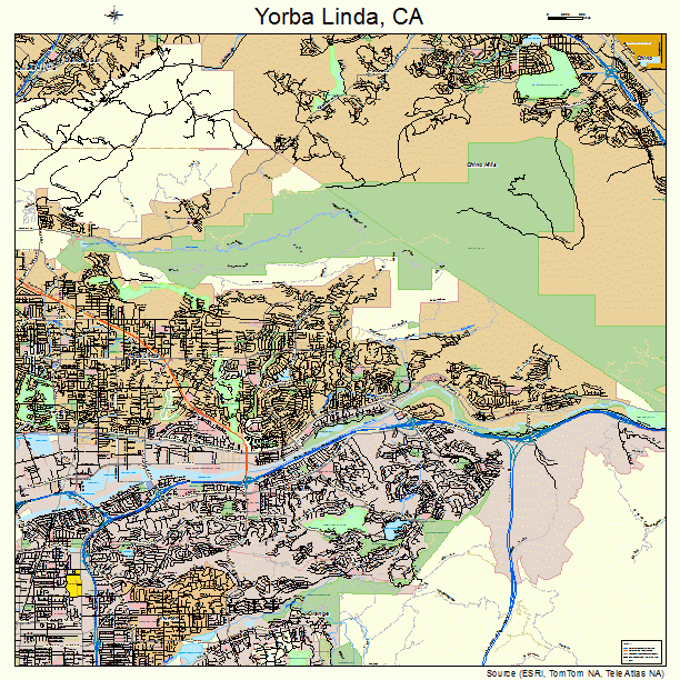 Yorba Linda, CA street map