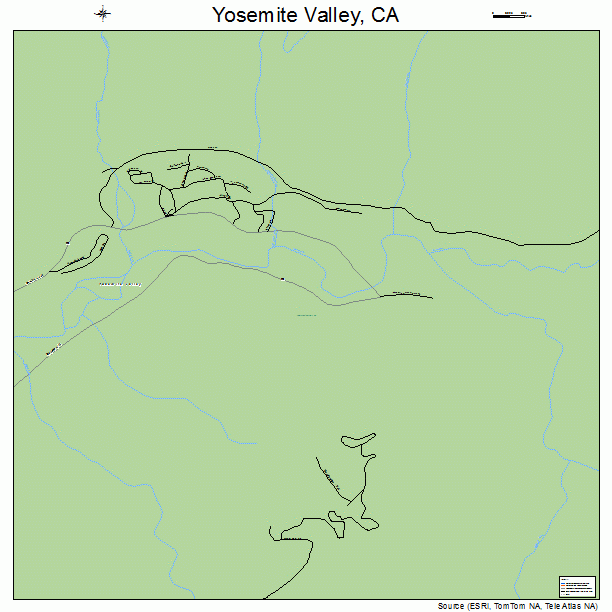 Yosemite Valley, CA street map