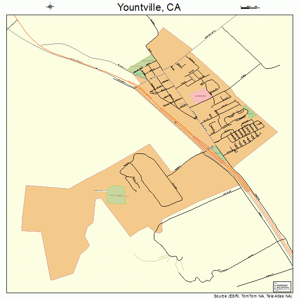 Yountville, CA street map