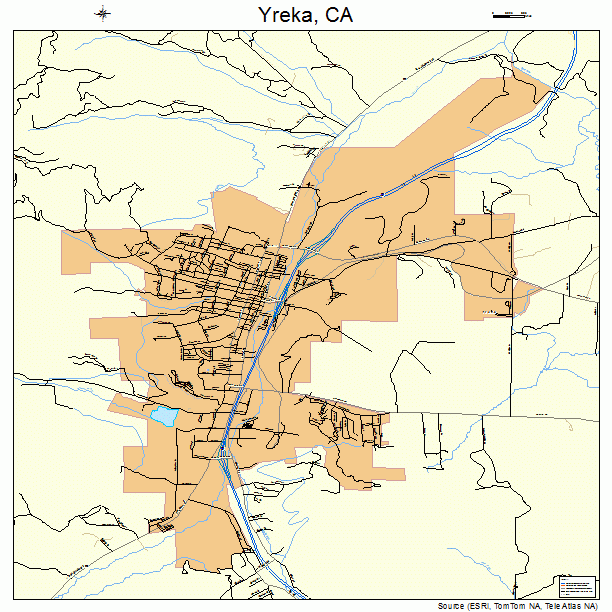 Yreka, CA street map