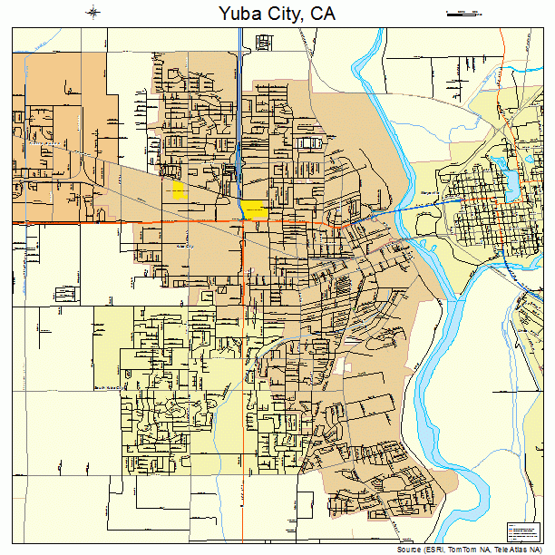 Yuba City, CA street map