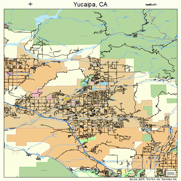 Yucaipa, CA street map