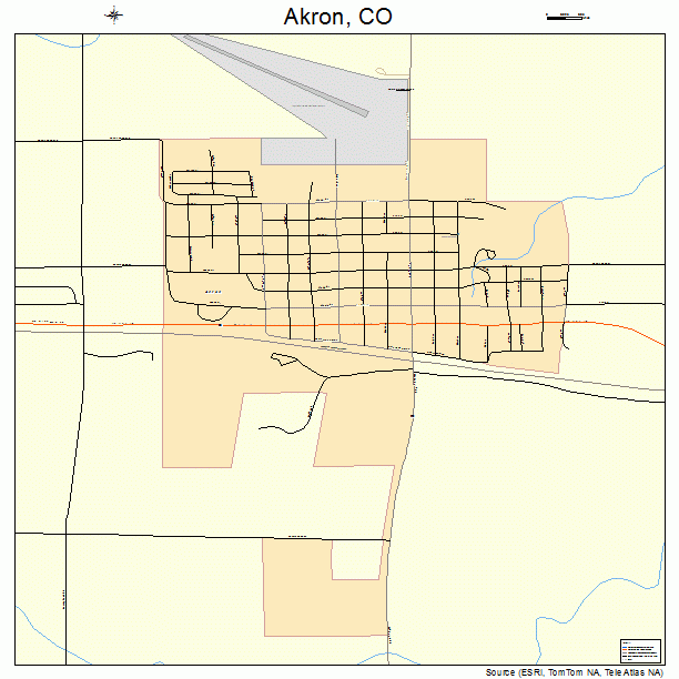 Akron, CO street map
