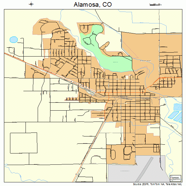 Alamosa, CO street map