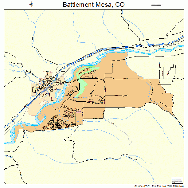 Battlement Mesa, CO street map