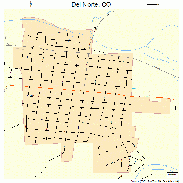 Del Norte, CO street map