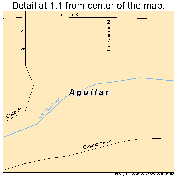 Aguilar, Colorado road map detail