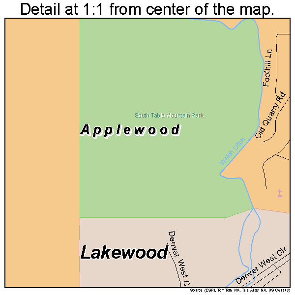Applewood, Colorado road map detail