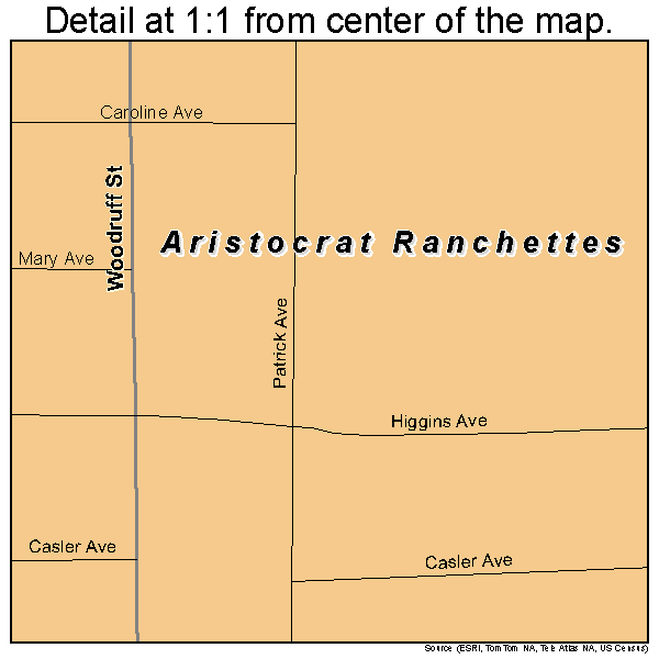 Aristocrat Ranchettes, Colorado road map detail