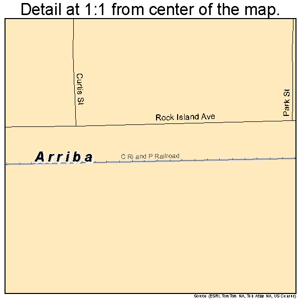 Arriba, Colorado road map detail