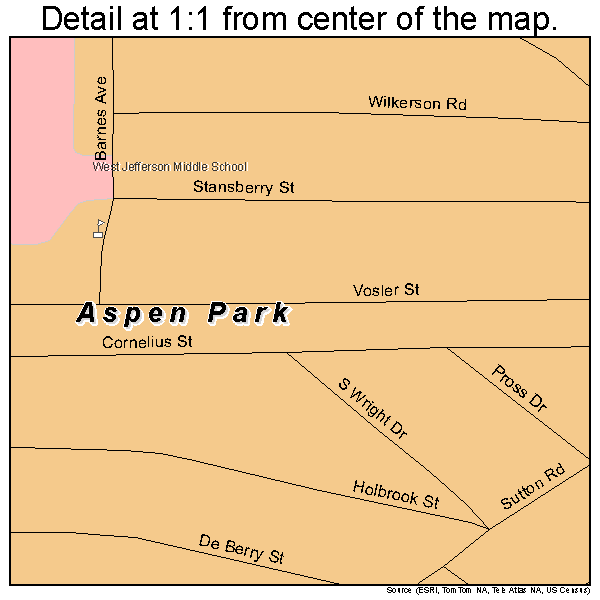 Aspen Park, Colorado road map detail