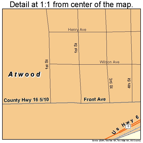 Atwood, Colorado road map detail