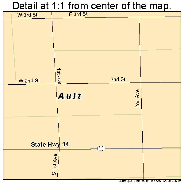 Ault, Colorado road map detail