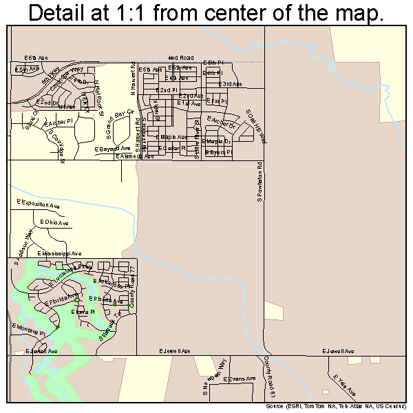 Aurora, Colorado road map detail