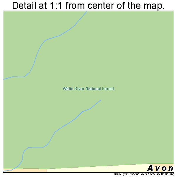 Avon, Colorado road map detail