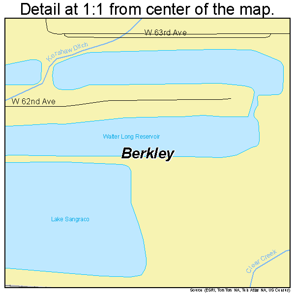 Berkley, Colorado road map detail