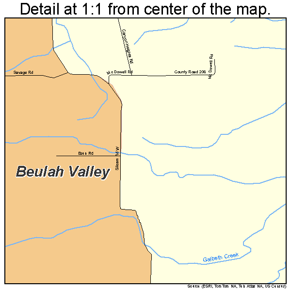 Beulah Valley, Colorado road map detail