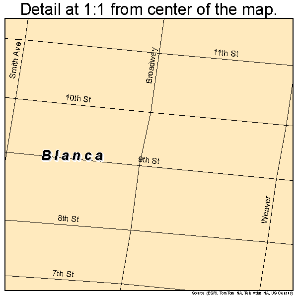 Blanca, Colorado road map detail