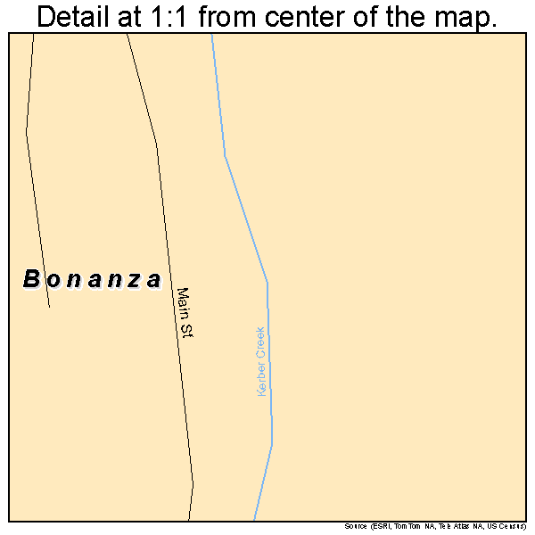 Bonanza, Colorado road map detail