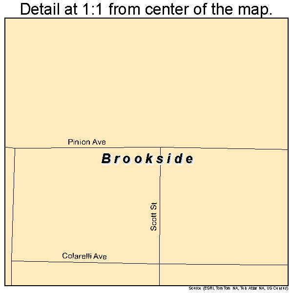 Brookside, Colorado road map detail