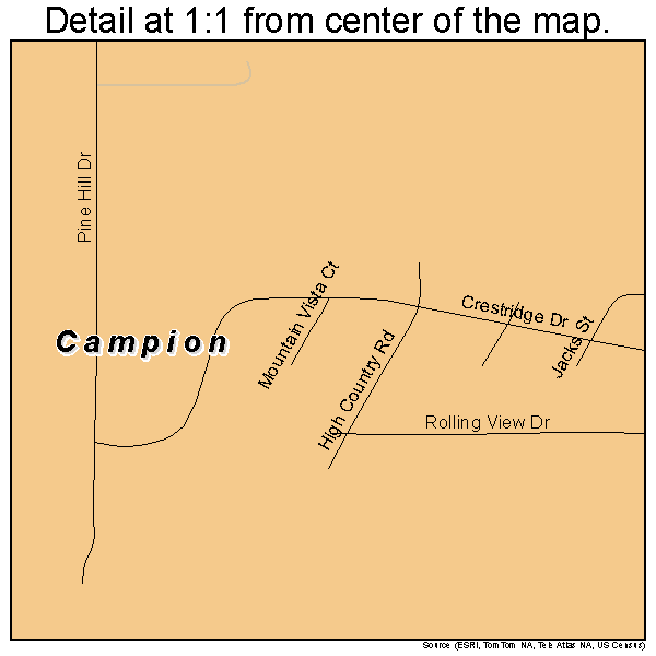 Campion, Colorado road map detail