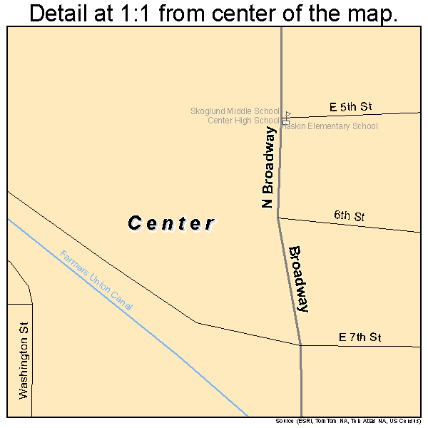 Center, Colorado road map detail