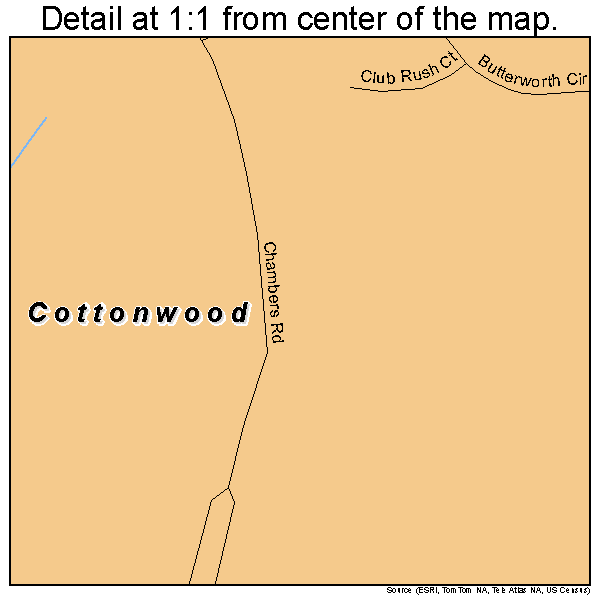Cottonwood, Colorado road map detail