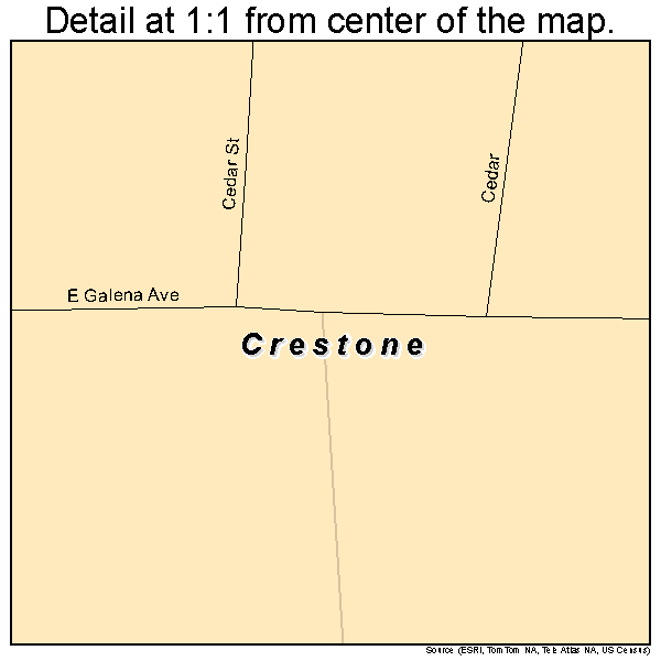 Crestone, Colorado road map detail