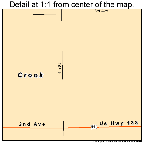 Crook, Colorado road map detail