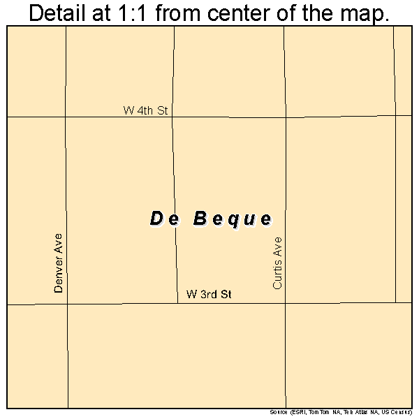 De Beque, Colorado road map detail