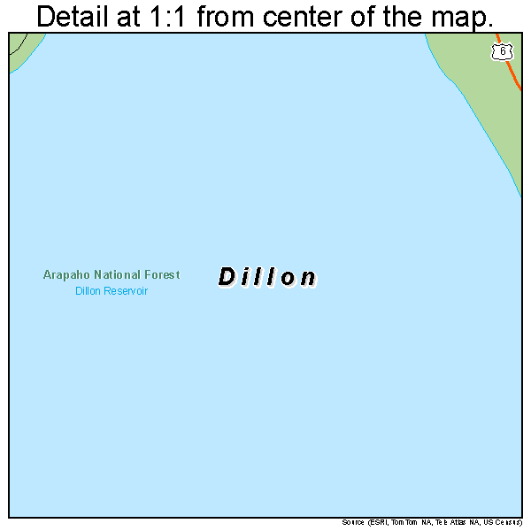 Dillon, Colorado road map detail