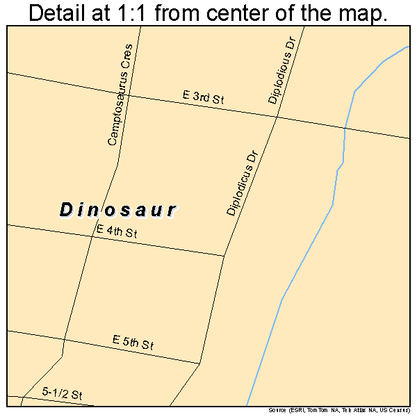 Dinosaur, Colorado road map detail