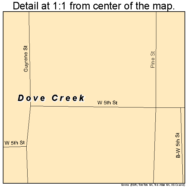 Dove Creek, Colorado road map detail