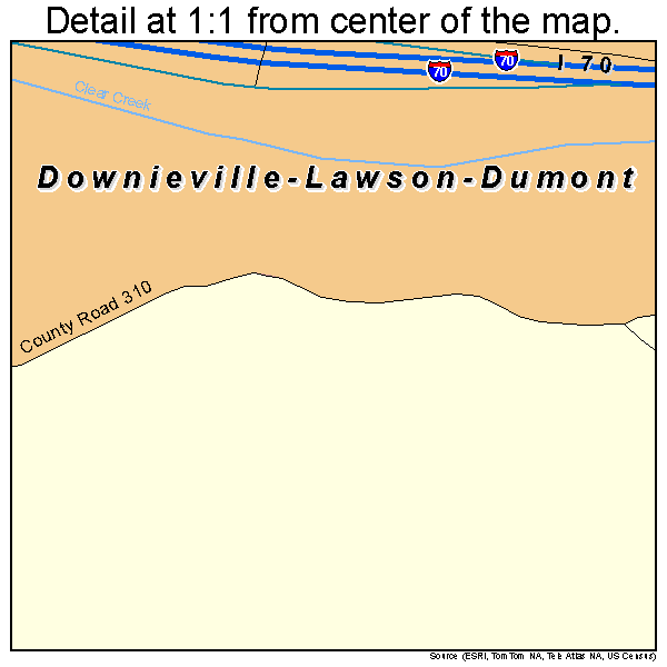 Downieville-Lawson-Dumont, Colorado road map detail