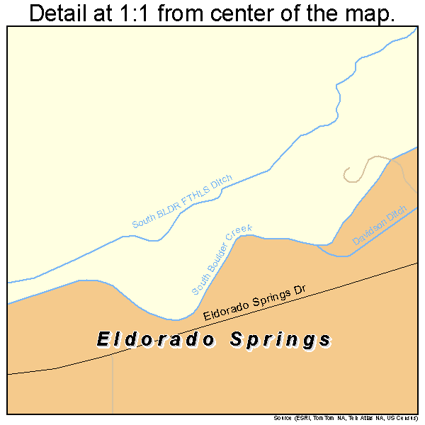 Eldorado Springs, Colorado road map detail